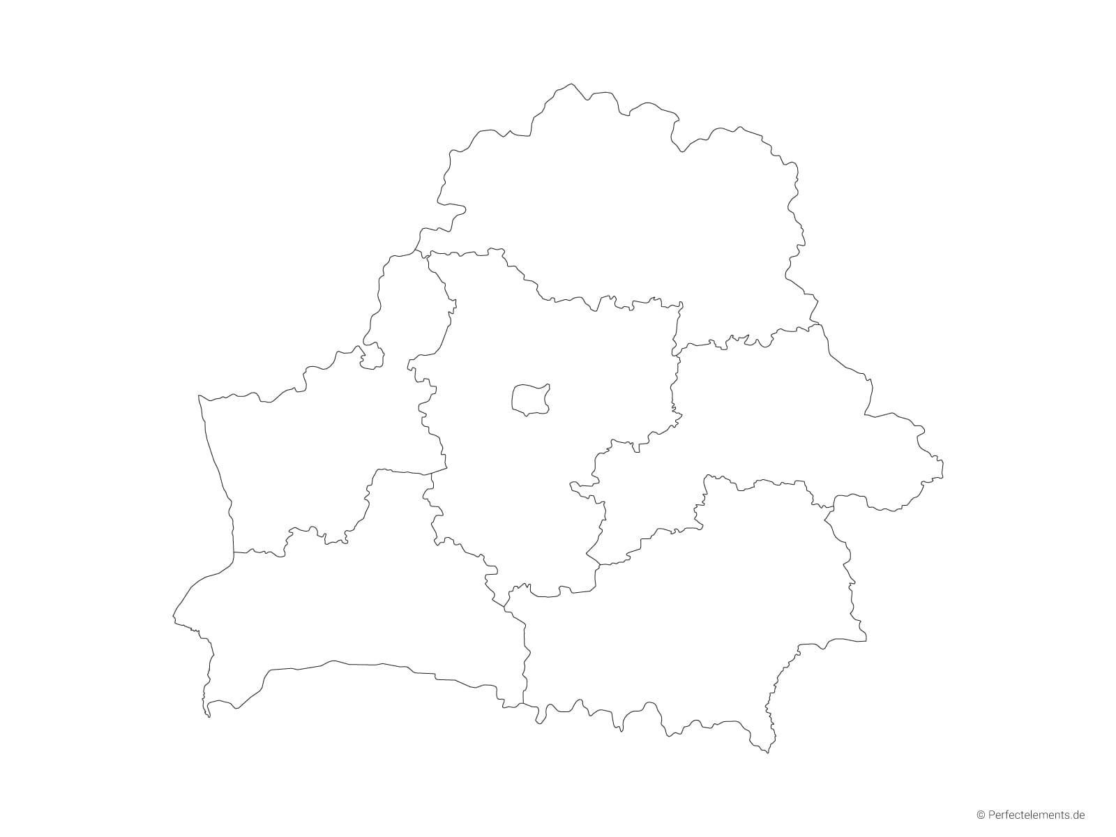 Vektor-Landkarte von Belarus (Outline mit Regionen)