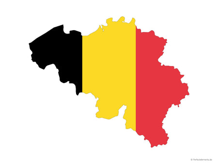 Vektor-Landkarte von Belgien (Flagge)