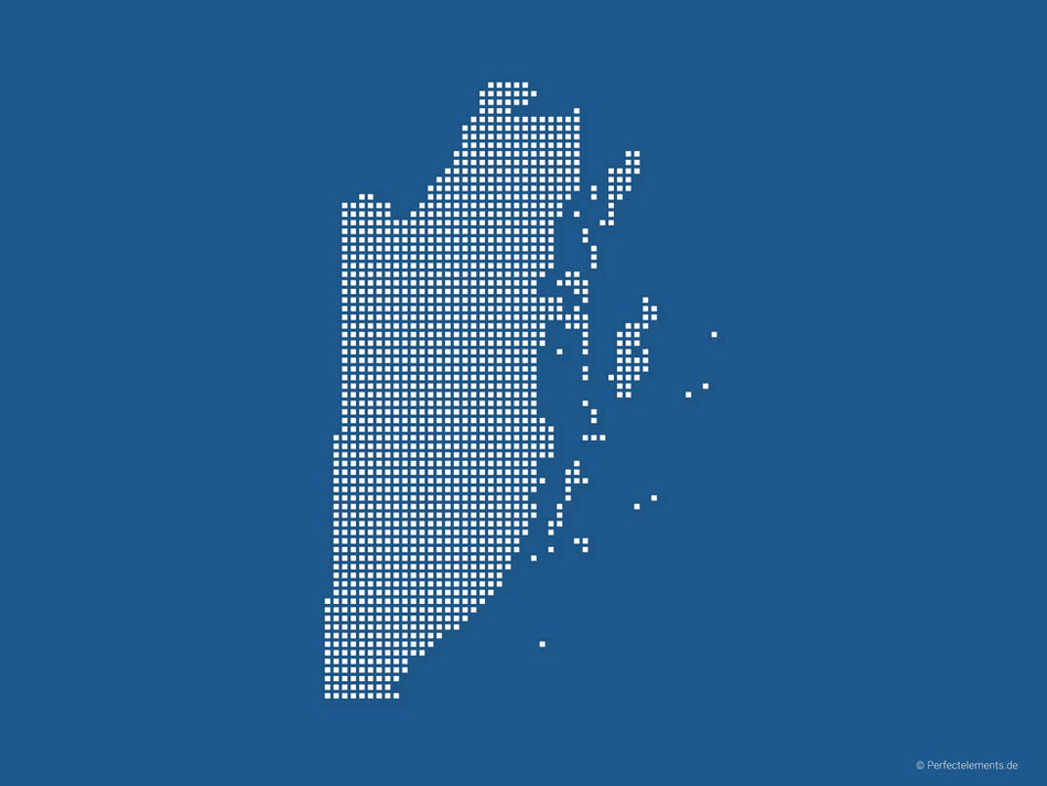 Vektor-Landkarte der Belize (Punkte eckig, blau)