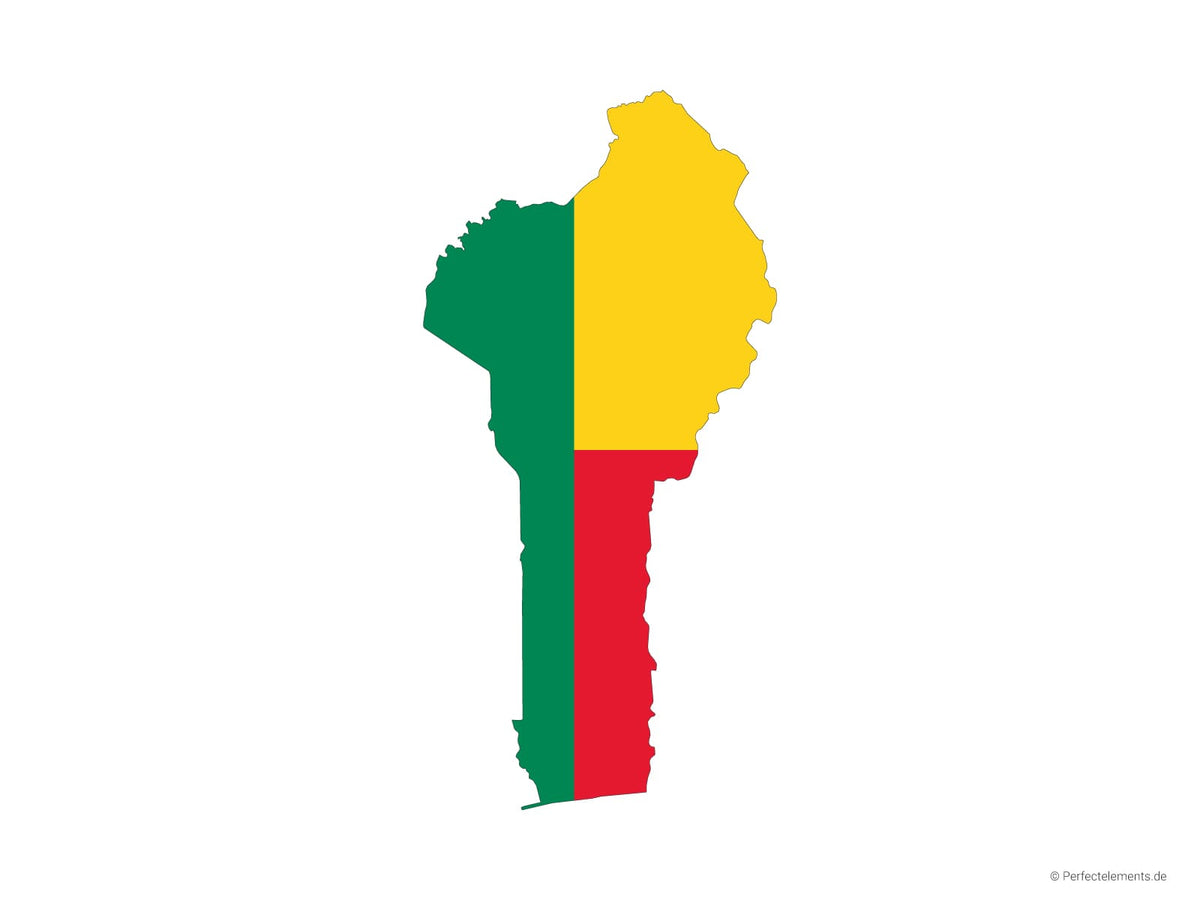 Vektor-Landkarte von Benin (Flagge)