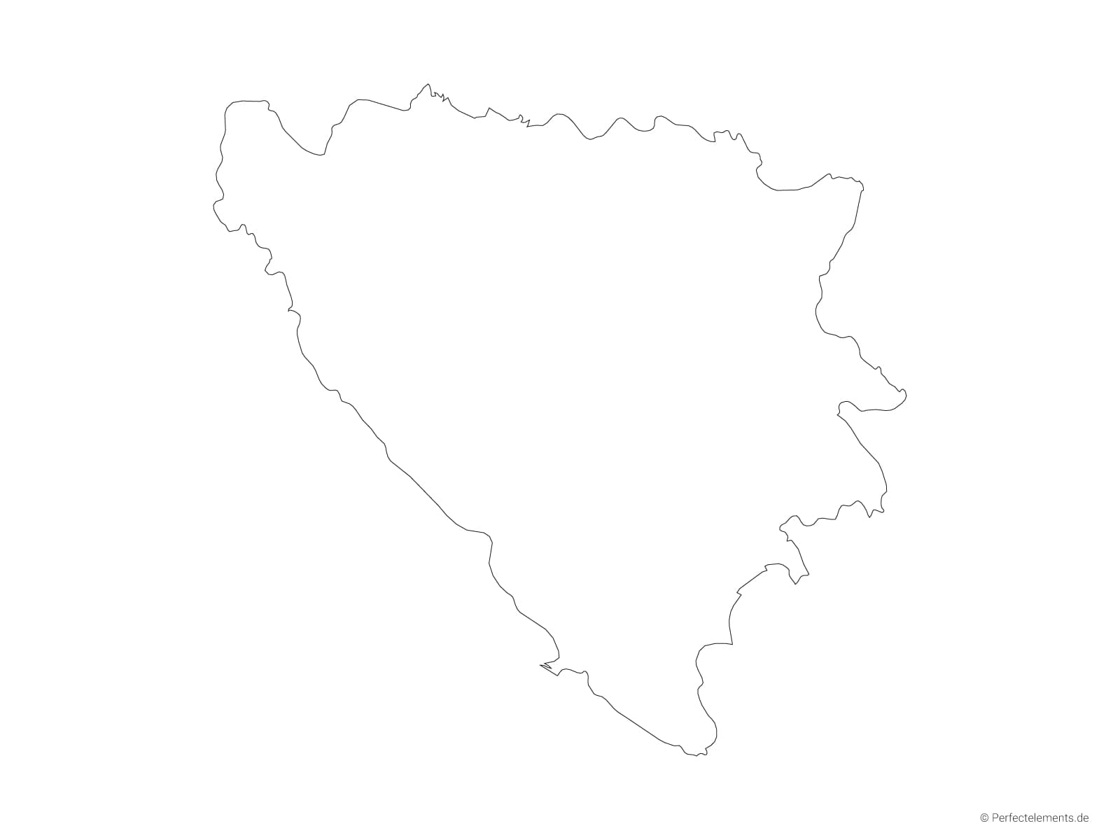 Vektor-Landkarte von Bosnien und Herzegowina (Outline)