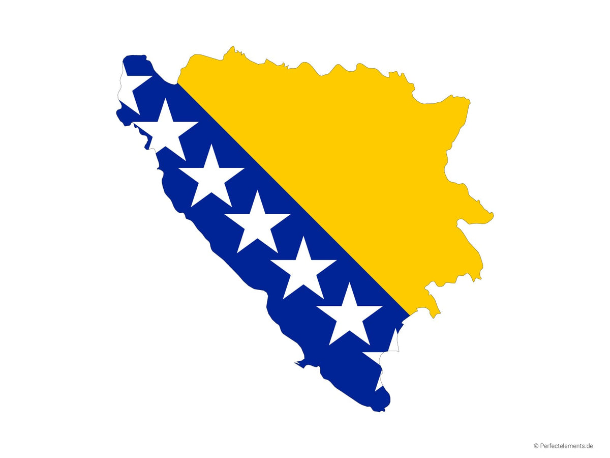 Vektor-Landkarte von Bosnien und Herzegowina (Flagge)