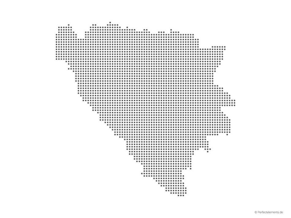 Vektor-Landkarte der Bosnien und Herzegowina (Punkte rund)