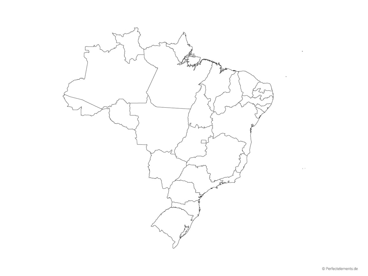 Vektor-Landkarte von Brasilien (Outline mit Regionen)