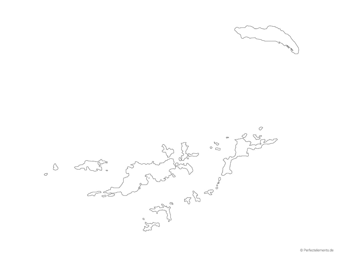 Vektor-Landkarte der Britischen Jungferninseln (Outline)