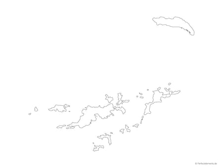 Vektor-Landkarte der Britischen Jungferninseln (Outline)