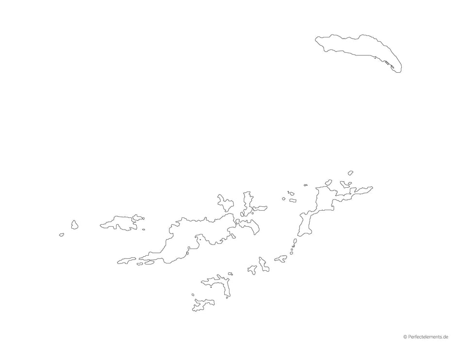 Vektor-Landkarte der Britischen Jungferninseln (Outline)