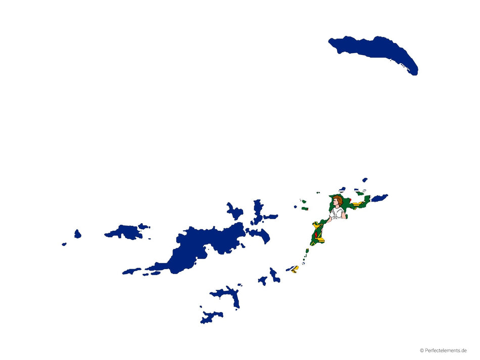 Vektor-Landkarte der Britischen Jungferninseln (Flagge)