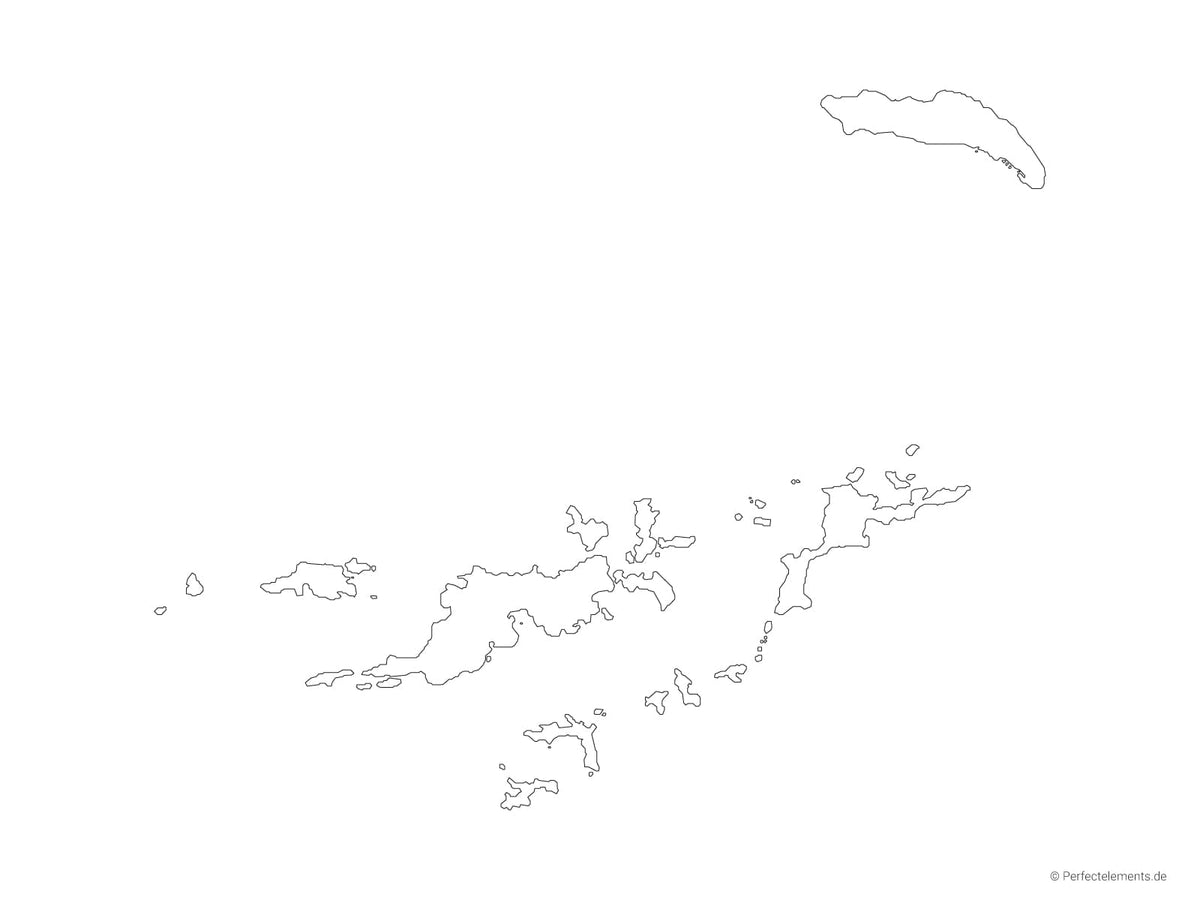 Vektor-Landkarte der Britischen Jungferninseln (Outline mit Regionen)