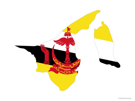 Vektor-Landkarte von Brunei (Flagge)