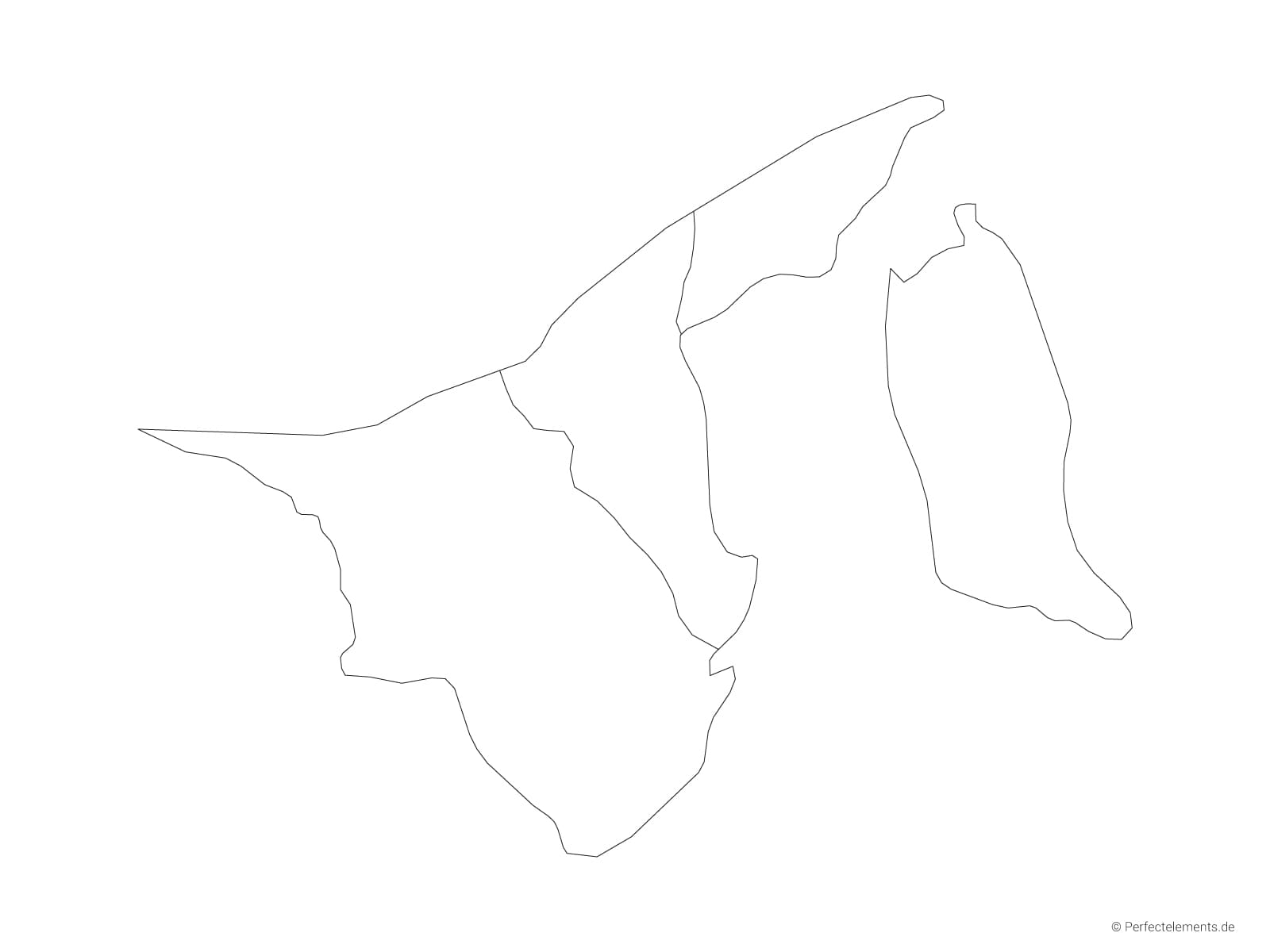 Vektor-Landkarte von Brunei (Outline mit Regionen)