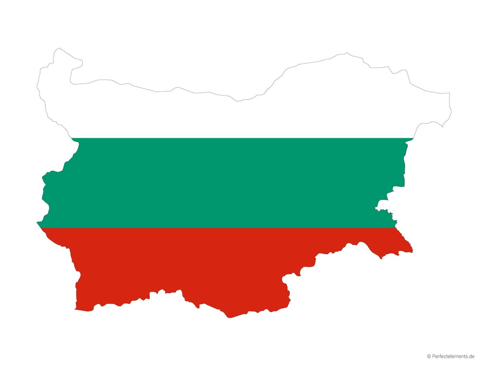 Vektor-Landkarte von Bulgarien (Flagge)