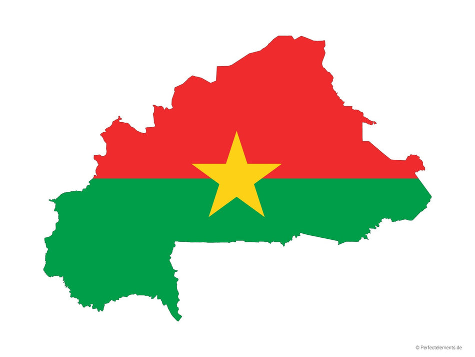 Vektor-Landkarte von Burkina Faso (Flagge)