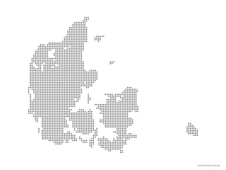 Vektor-Landkarte von Dänemark (Punkte rund)