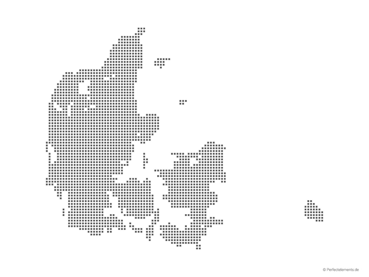 Vektor-Landkarte von Dänemark (Punkte eckig)