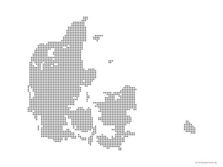 Vektor-Landkarte von Dänemark (Punkte eckig)