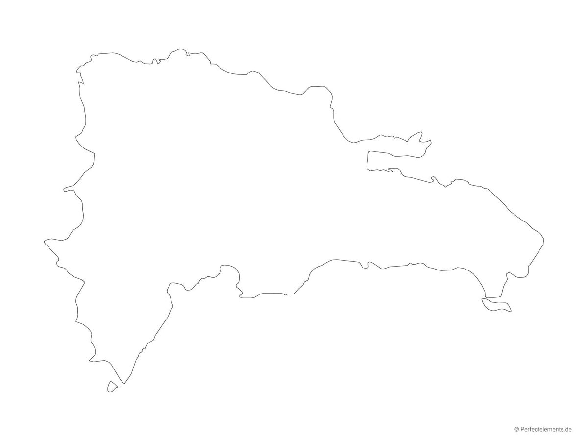 Vektor-Landkarte der Dominikanischen Republik (Outline)