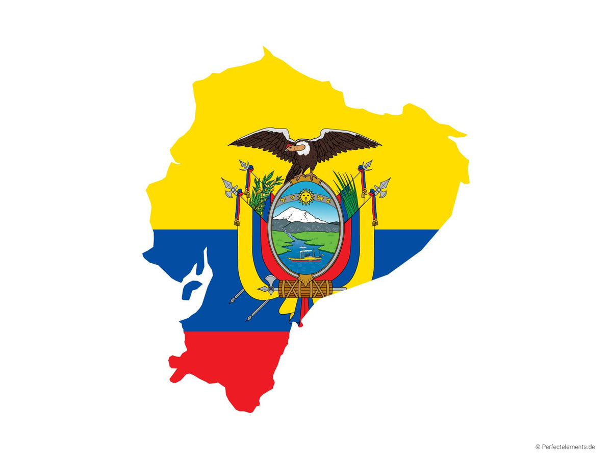 Vektor-Landkarte von Ecuador (Flagge)