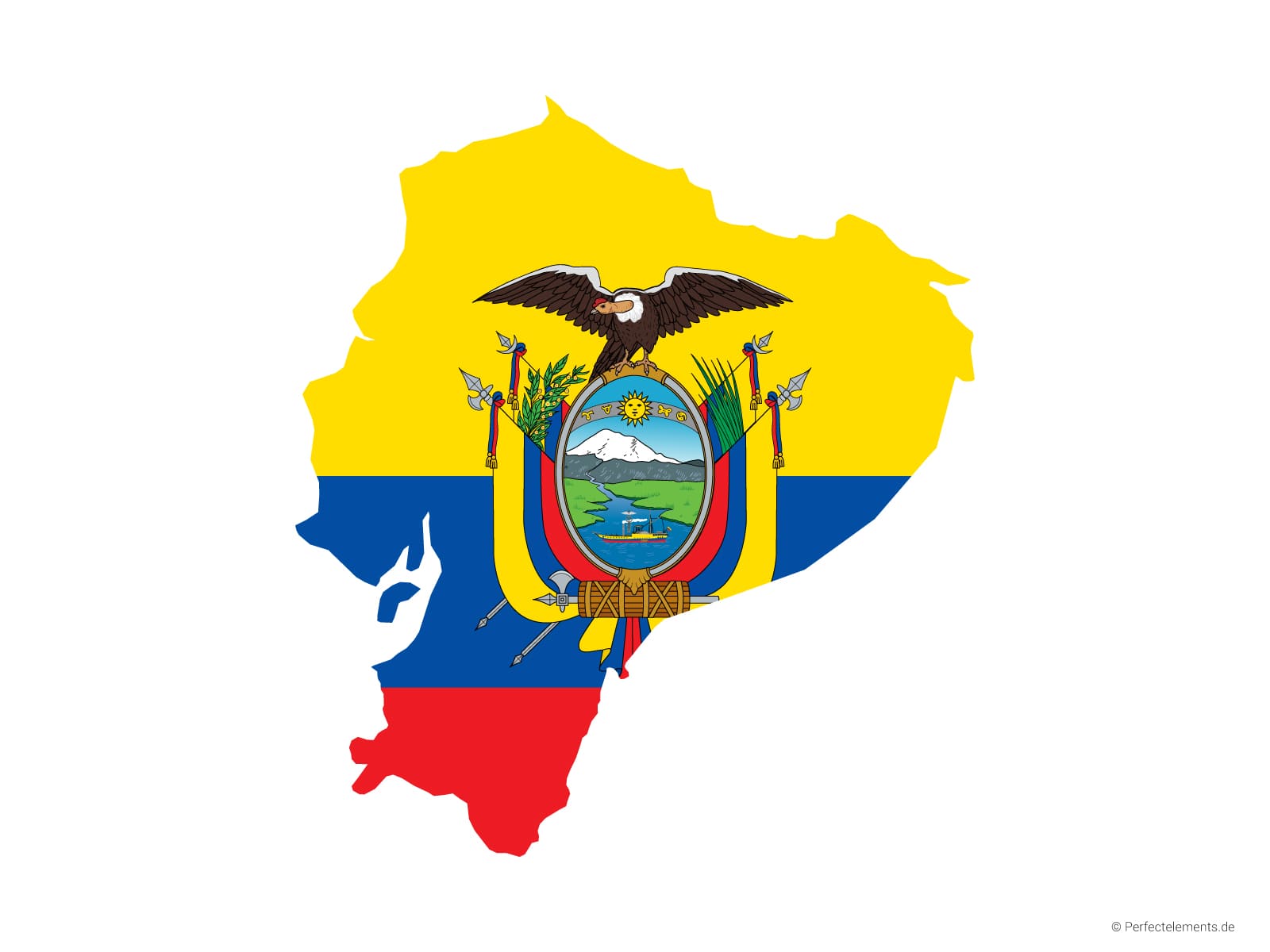 Vektor-Landkarte von Ecuador (Flagge)