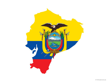 Vektor-Landkarte von Ecuador (Flagge)