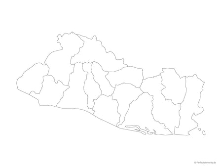 Vektor-Landkarte von El Salvador (Outline mit Regionen)