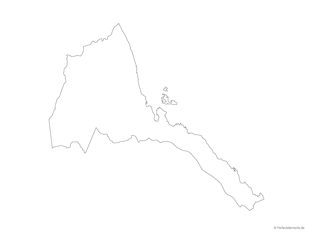 Vektor-Landkarte von Eritrea (Outline)