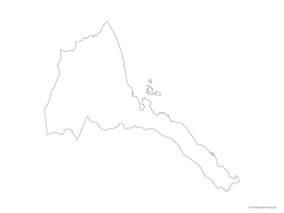 Vektor-Landkarte von Eritrea (Outline)