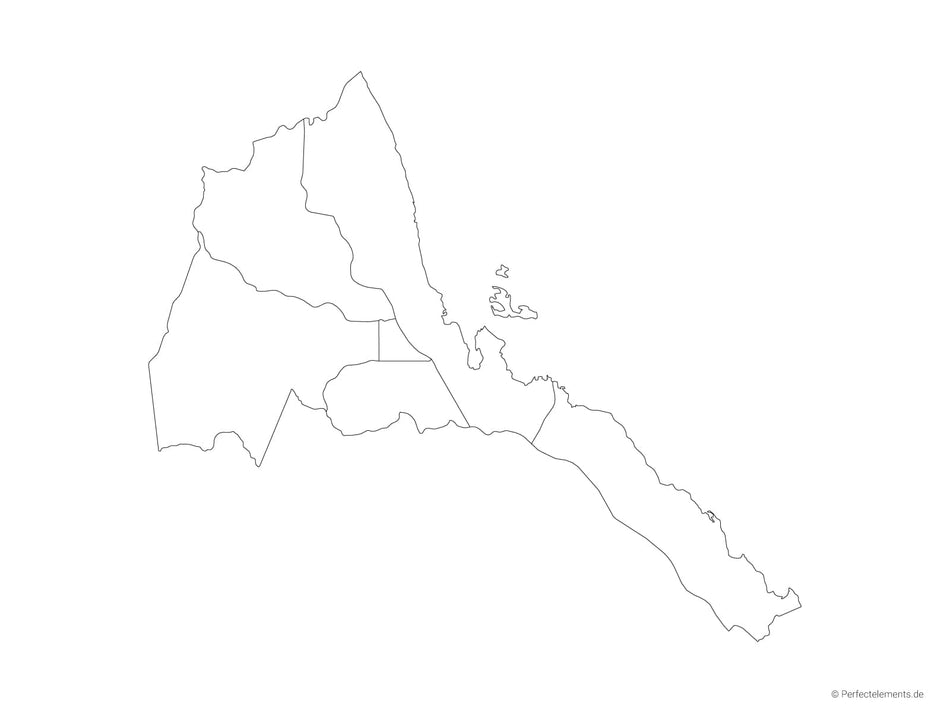 Vektor-Landkarte von Eritrea (Outline mit Regionen)