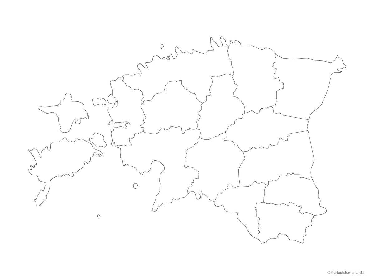 Vektor-Landkarte von Estland (Outline mit Regionen)