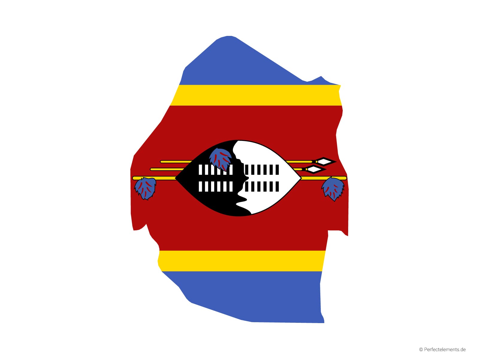 Vektor-Landkarte von Eswatini (Flagge)