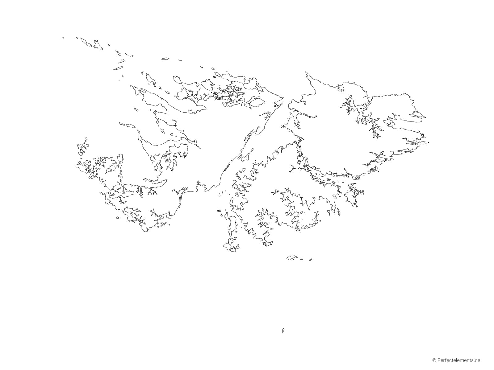 Vektor-Landkarte der Falklandinseln (Outline)