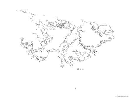 Vektor-Landkarte der Falklandinseln (Outline)