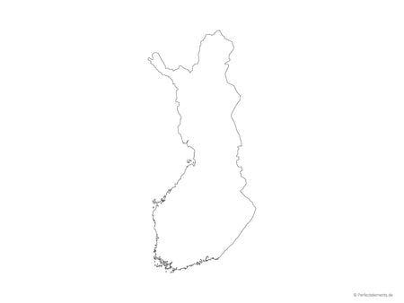 Vektor-Landkarte von Finnland (Outline)