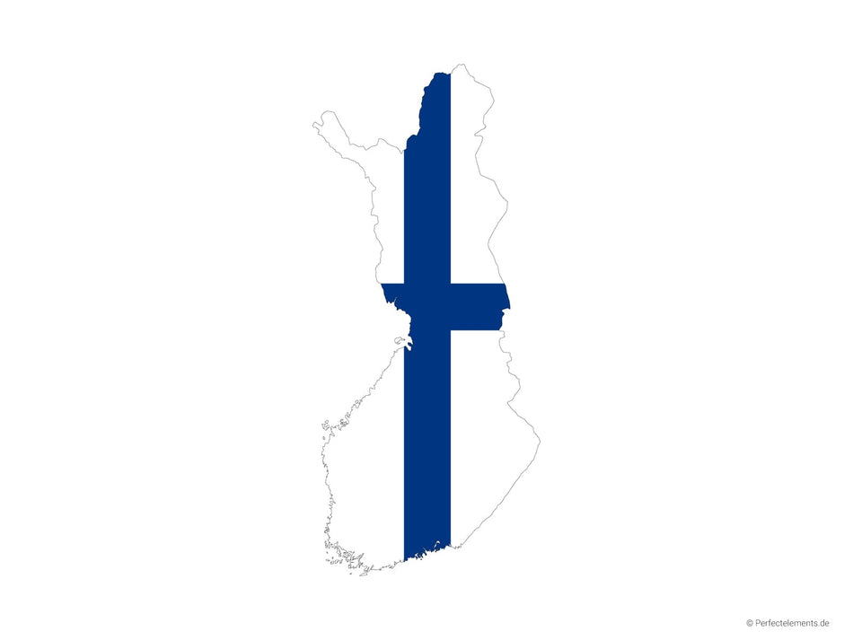 Vektor-Landkarte von Finnland (Flagge)