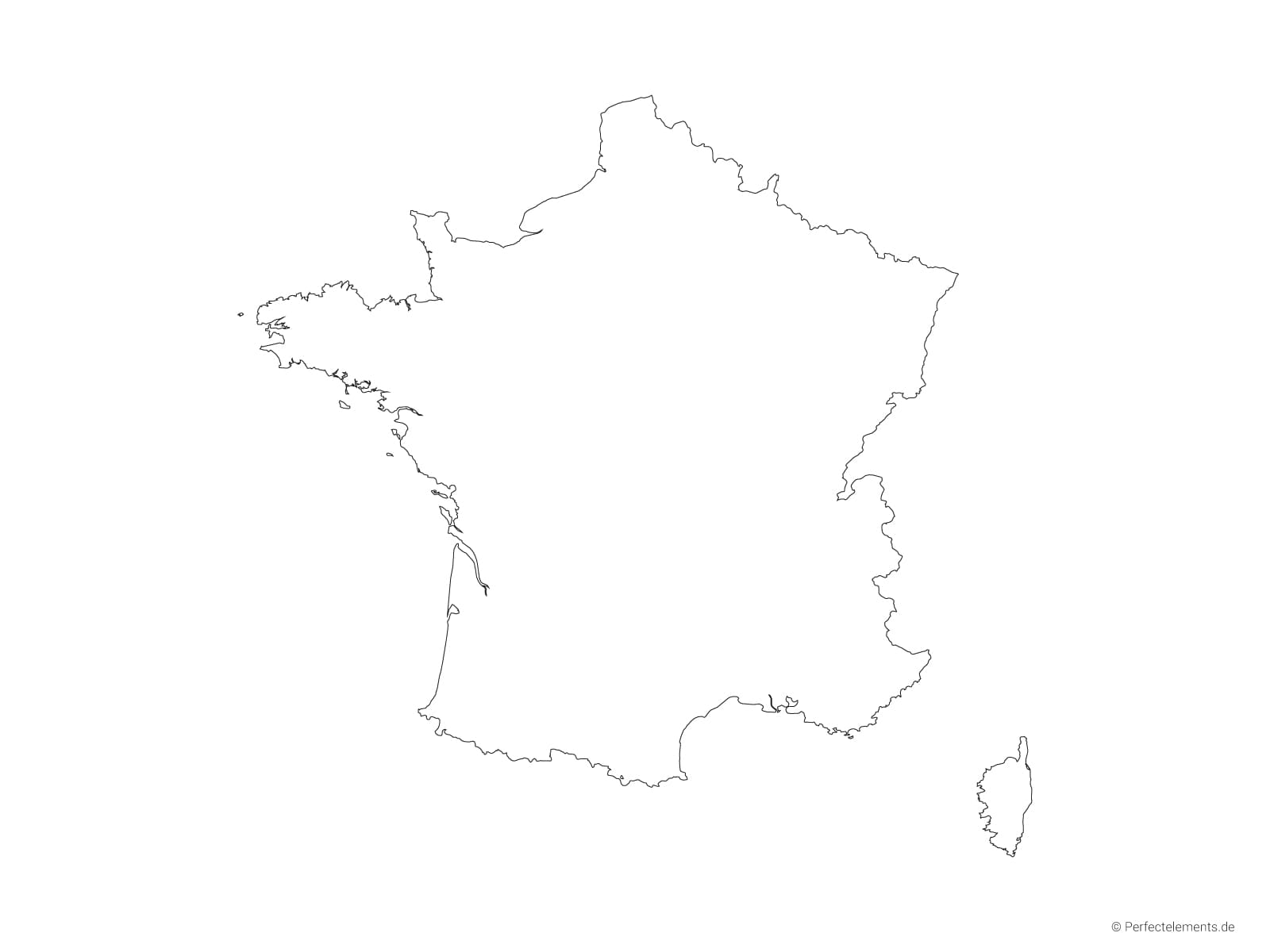 Vektor-Landkarte von Frankreich (Outline)