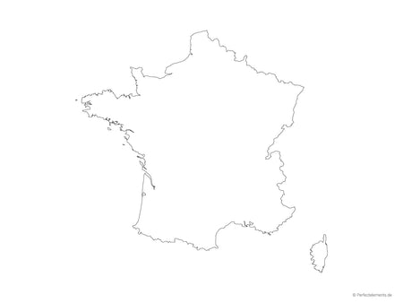 Vektor-Landkarte von Frankreich (Outline)