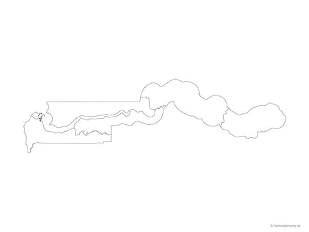 Vektor-Landkarte von Gambia (Outline mit Regionen)