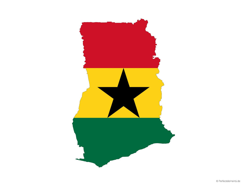 Vektor-Landkarte von Ghana (Flagge)