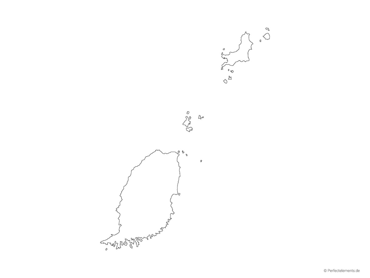 Vektor-Landkarte von Grenada (Outline)