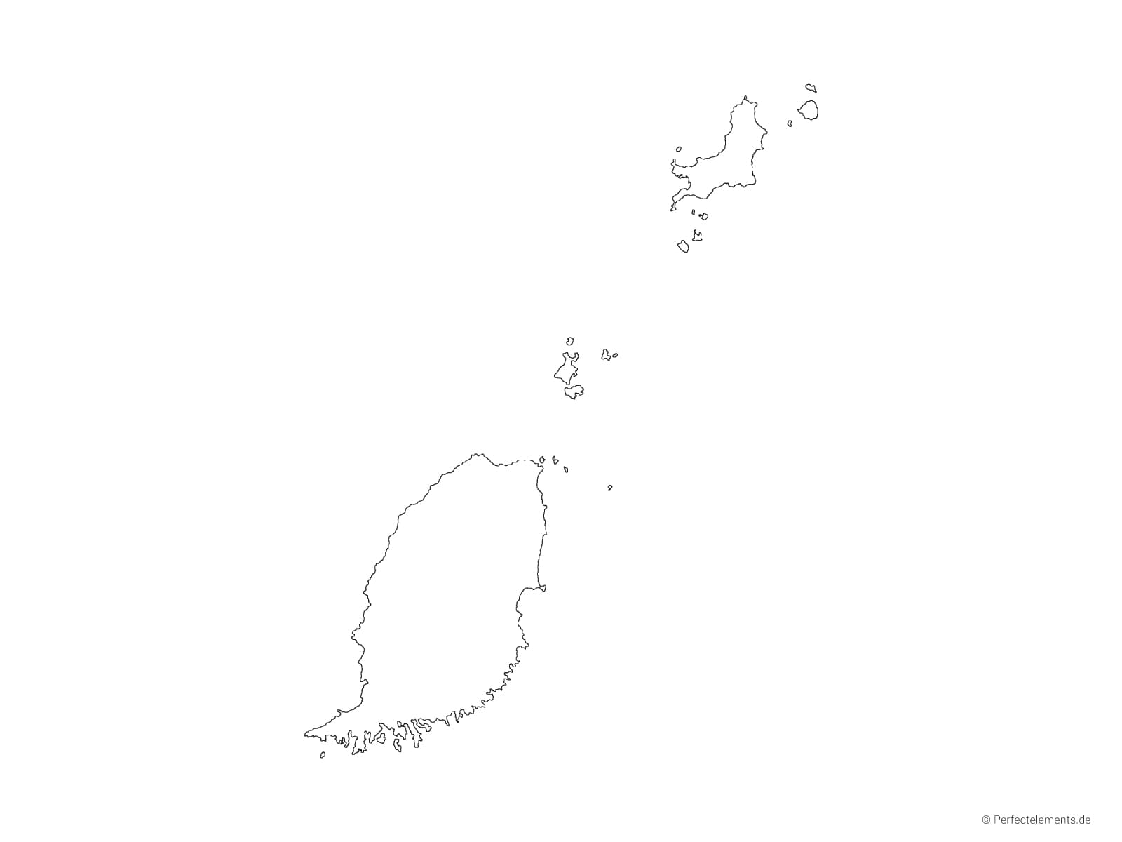 Vektor-Landkarte von Grenada (Outline)