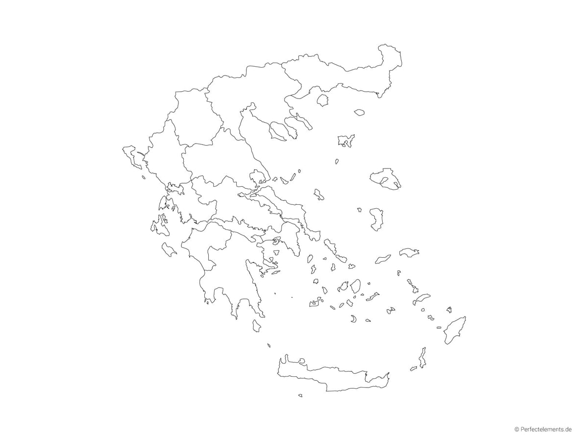 Vektor-Landkarte von Griechenland (Outline mit Regionen)