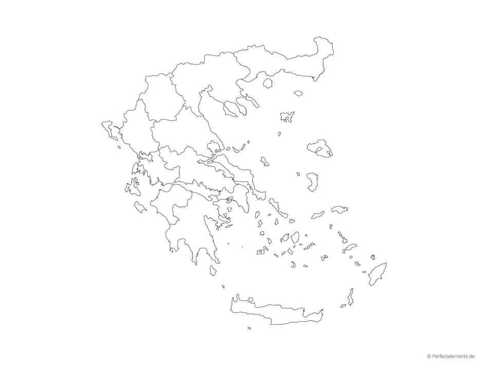 Vektor-Landkarte von Griechenland (Outline mit Regionen)