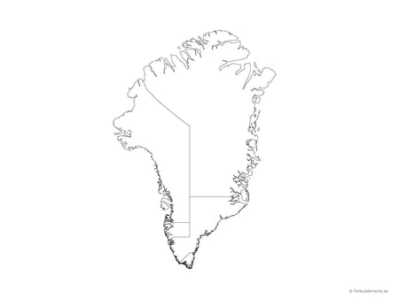 Vektor-Landkarte von Grönland (Outline mit Regionen)