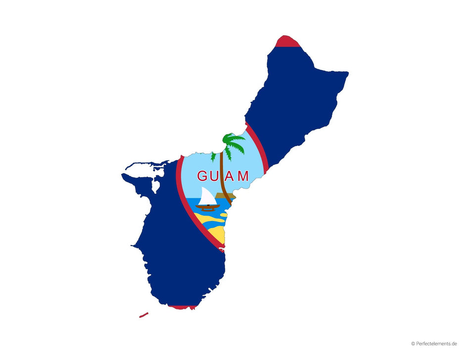 Vektor-Landkarte von Guam (Flagge)