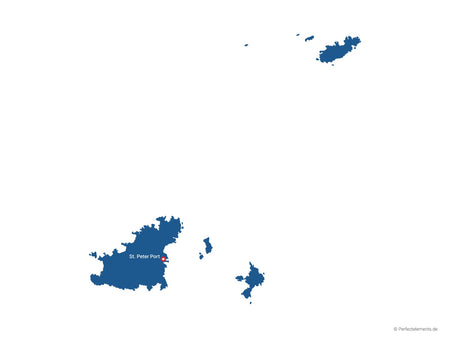 Vektor-Landkarte von Guernsey (Einfarbig mit Hauptstadt)