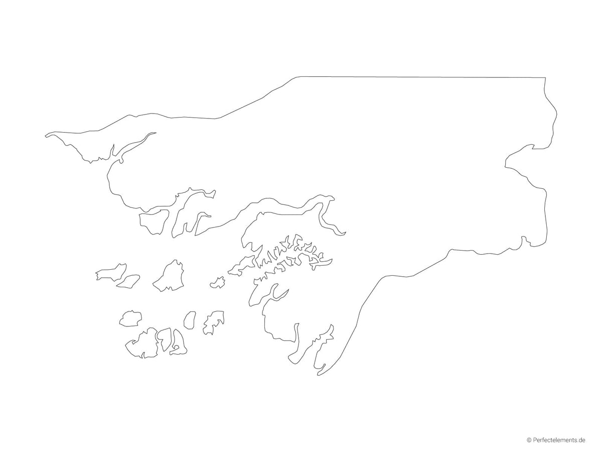 Vektor-Landkarte von Guinea-Bissau (Outline)