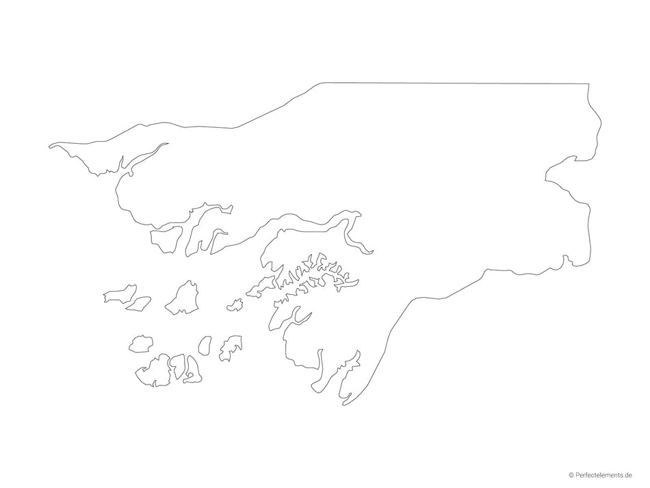 Vektor-Landkarte von Guinea-Bissau (Outline)