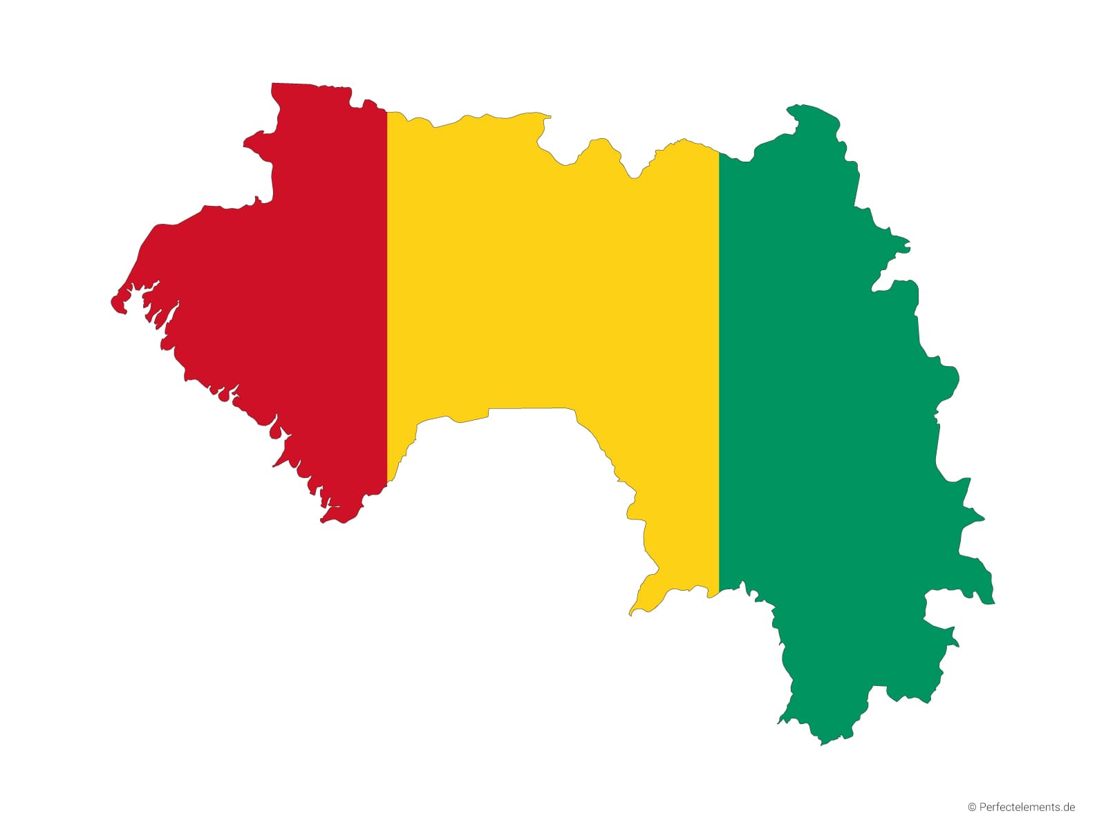 Vektor-Landkarte von Guinea (Flagge)