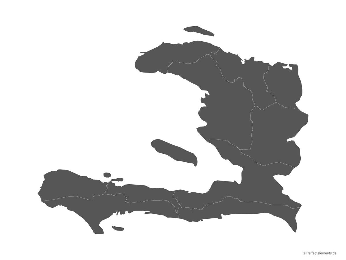 Vektor-Landkarte von Haiti (Einfarbig mit Regionen)