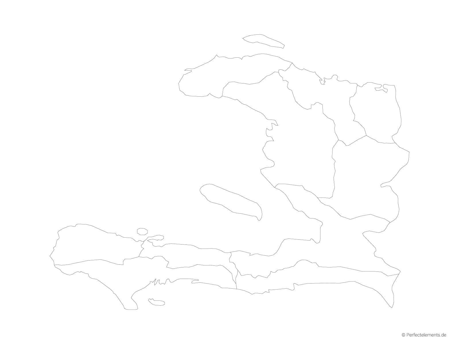 Vektor-Landkarte von Haiti (Outline mit Regionen)